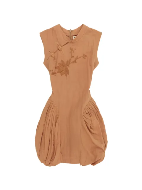 TACH CLOTHING Marona floral-embroidered bubble-hem mini dress