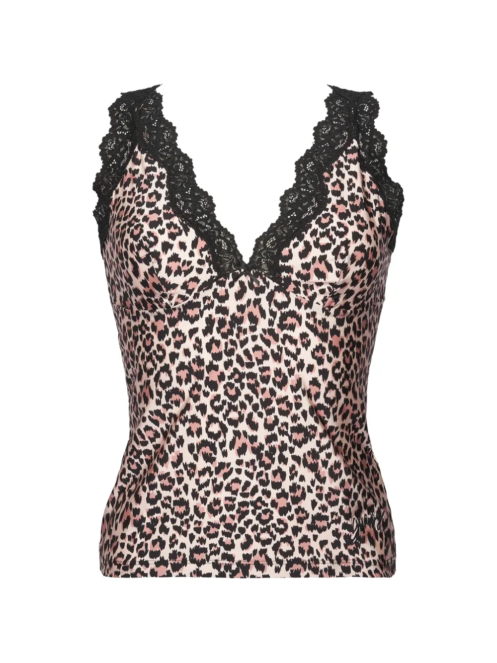 GUESS USA Pyjama met luipaardprint en kant Roze