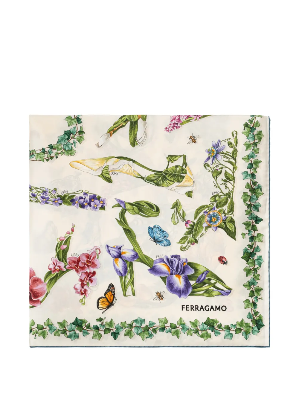 Ferragamo Eden shoes-print scarf - Toni neutri