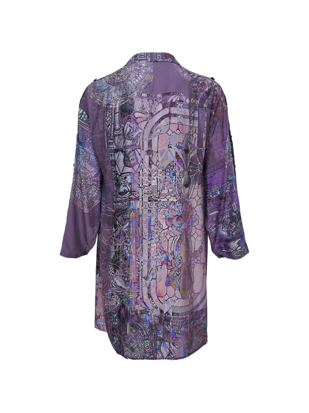 Yohji Yamamoto Jas met grafische print Paars