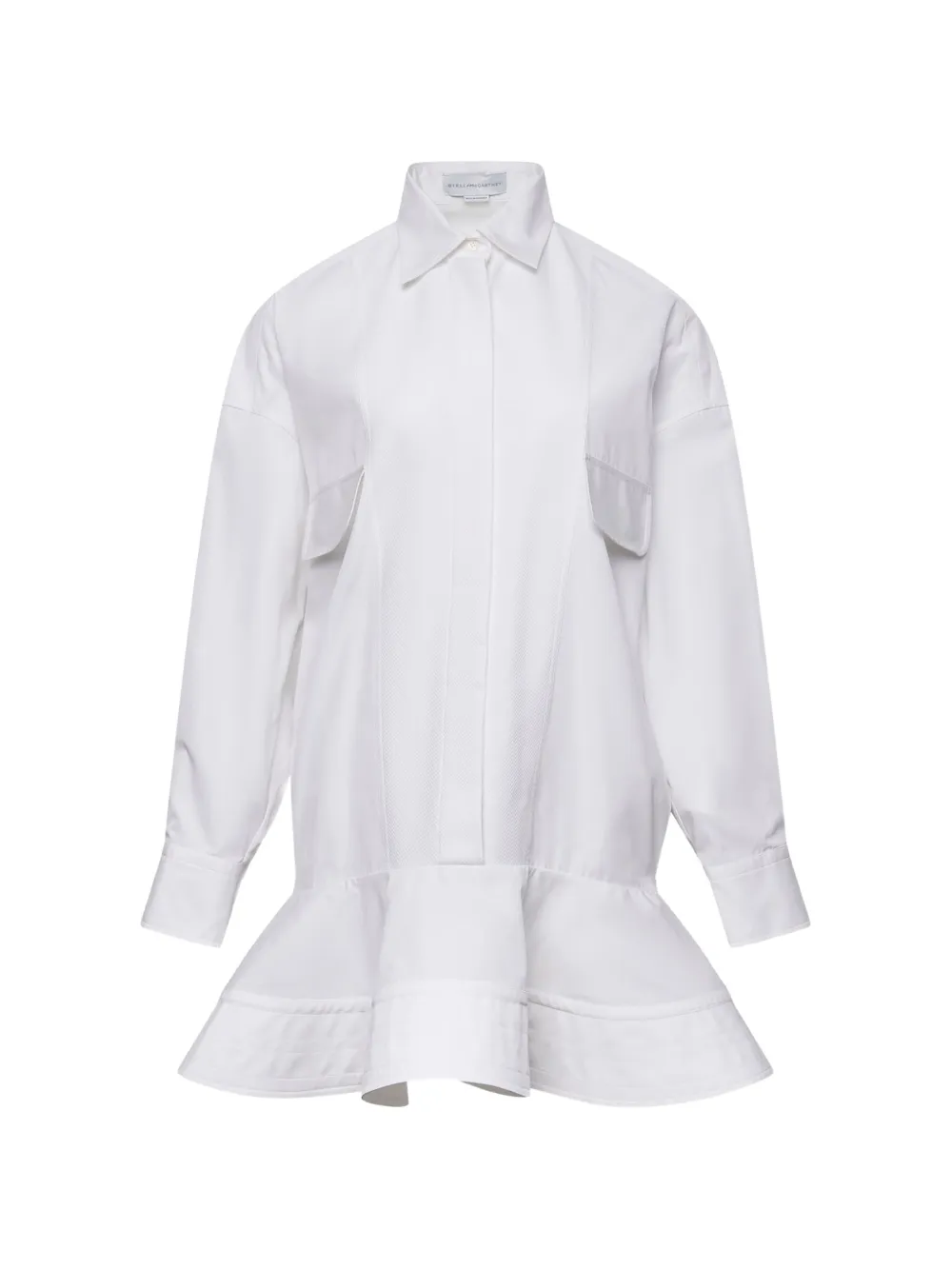 Stella McCartney ruffled-hem shirt dress - Bianco