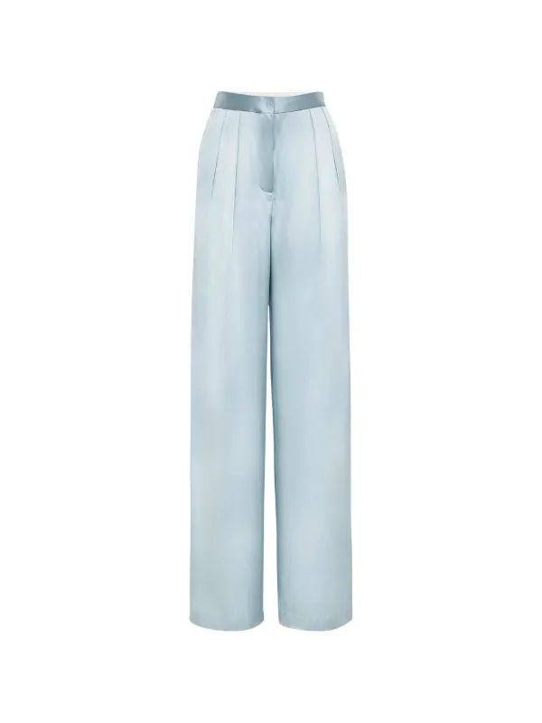 Adam Lippes Nils Pleated Trousers in Blue
