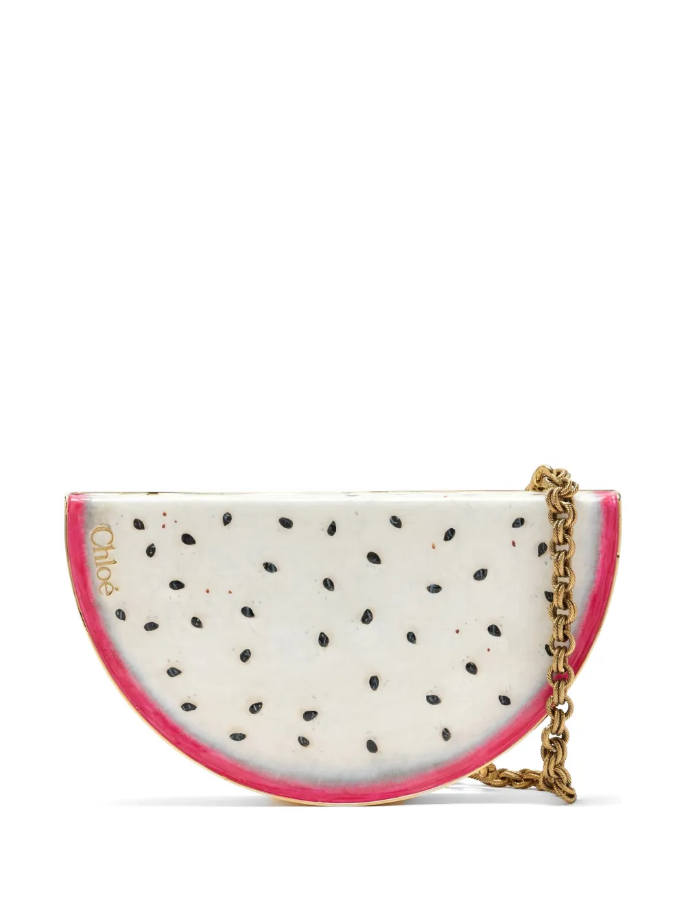 Chloé dragon-fruit chain-link clutch bag - Bianco