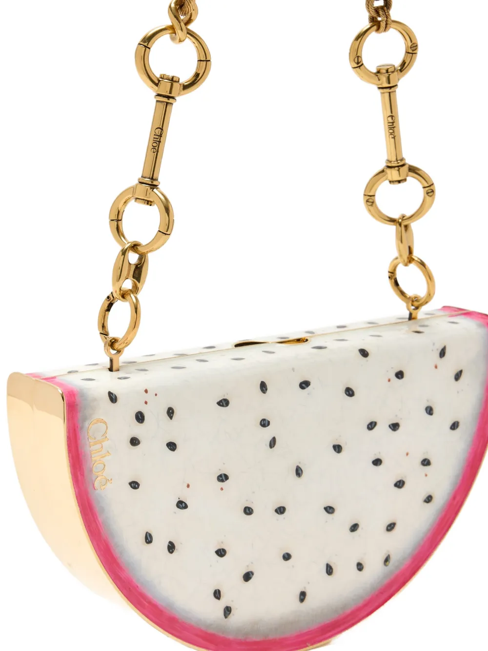 Chloé dragon-fruit chain-link Clutch Bag | White | FARFETCH