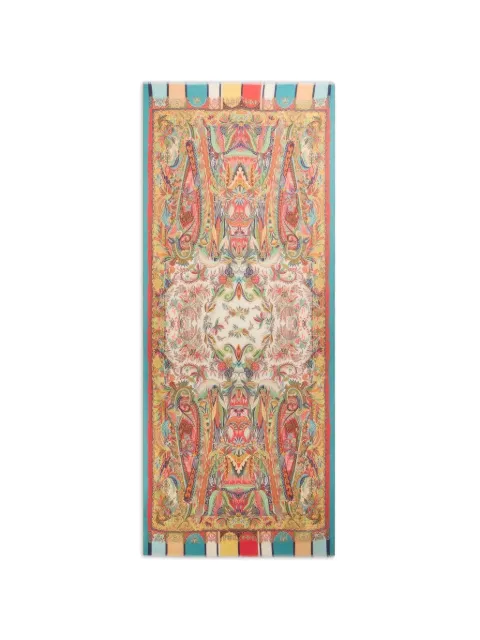 ETRO cashmere, silk and wool scarf with paisley foliage motif