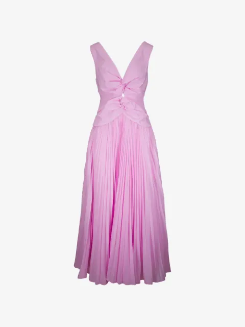 SIMKHAI  Vivianne Tulip pleated cutout-detail dress