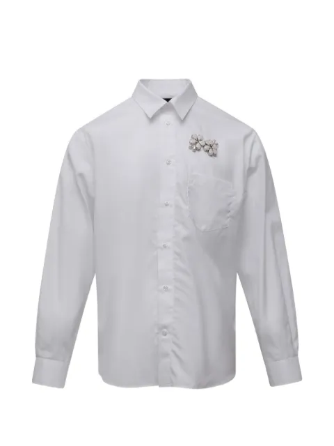 Simone Rocha crystal-embellished poplin shirt