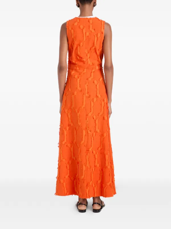 proenza schouler orange dress Proenza Schouler White Label Violeta Frayed Jacquard Maxi Dress