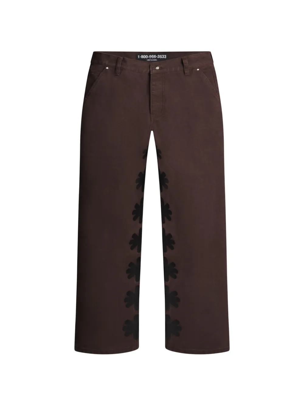 LOSTSHDWS Carpenter-Hose mit Blumen-Patchwork - Braun