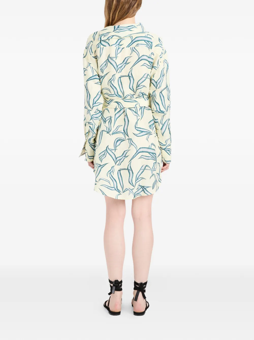 Proenza Schouler Lalia mini-jurk met bladerprint Beige