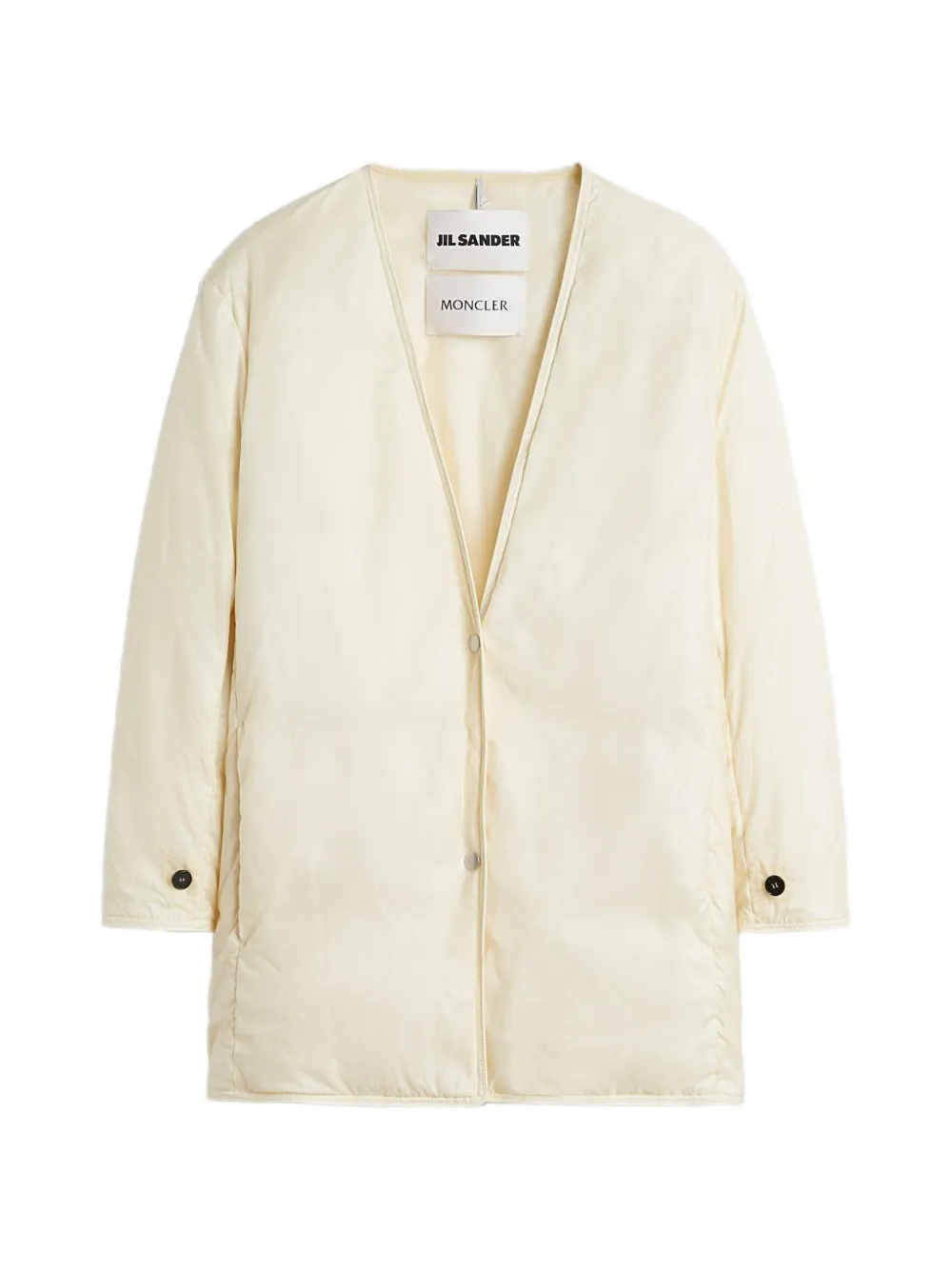 Jil Sander x Moncler omkeerbaar jack met V-hals Beige