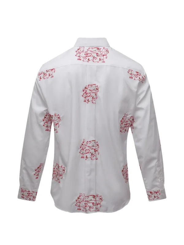 Simone Rocha Embroidered long-sleeve Shirt | White | FARFETCH
