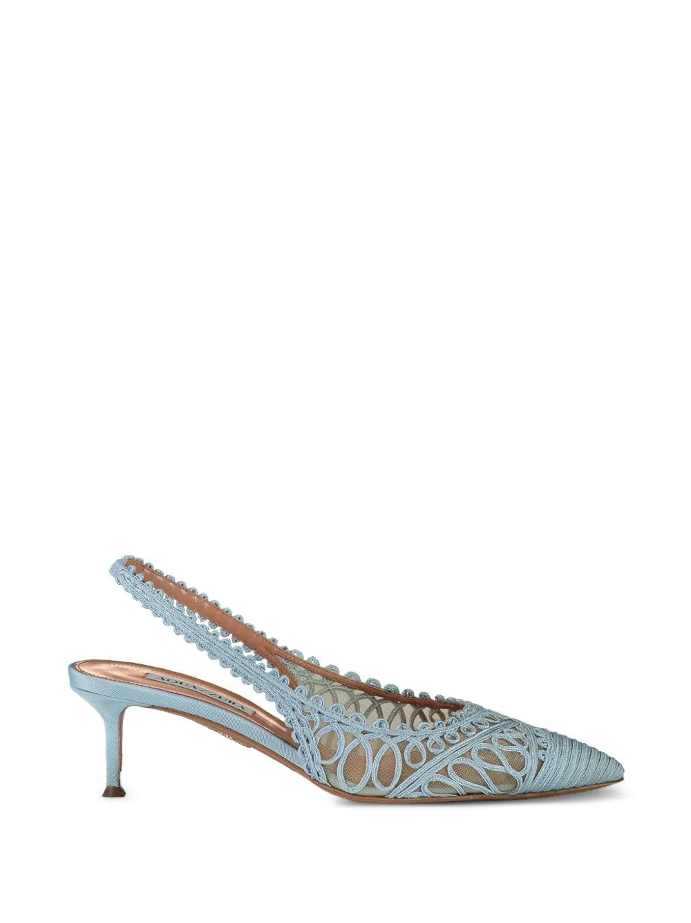 Aquazzura Kahlo crochet-knit slingback pumps - Blu