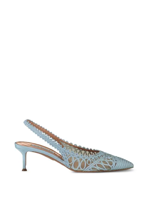 Aquazzura Kahlo crochet-knit slingback pumps