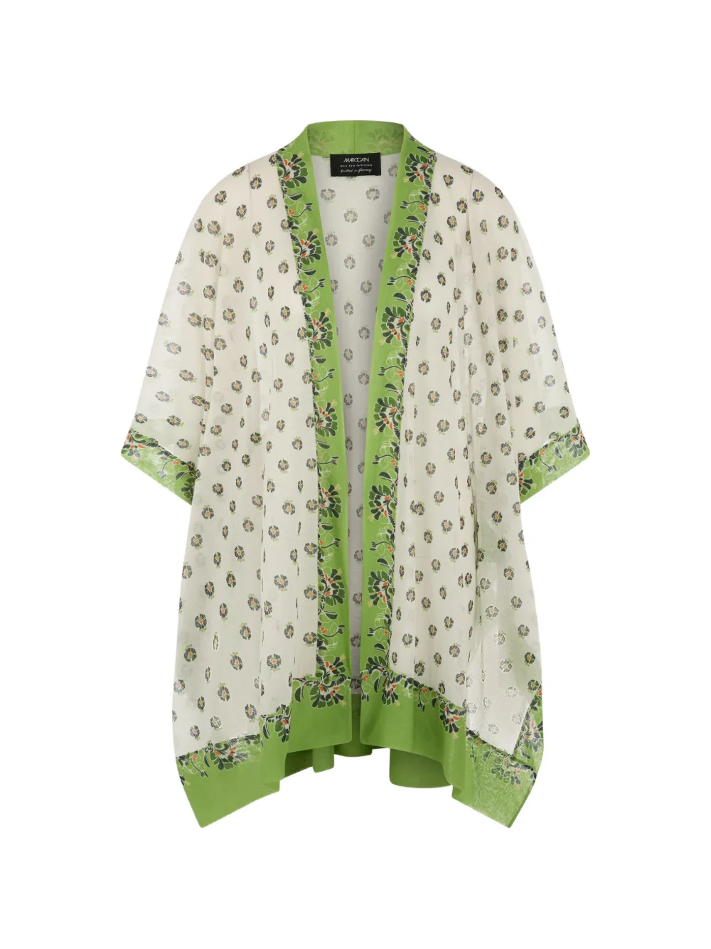 MARCCAIN floral-print open-front cape - Nude
