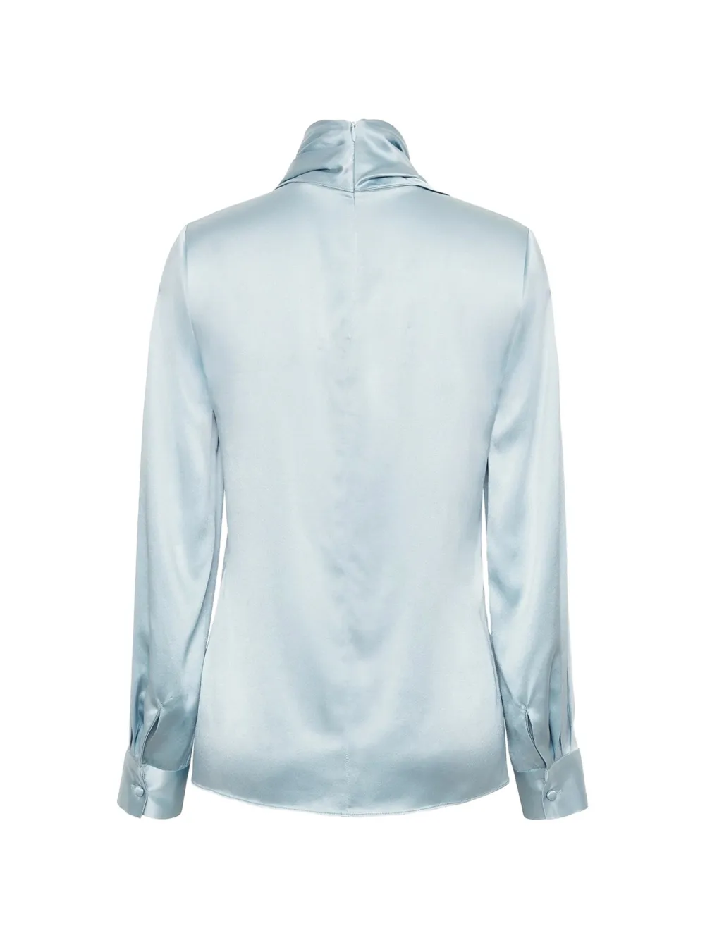 Adam Lippes Zijden blouse met gedrapeerde hals Blauw