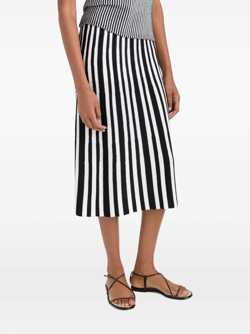 Proenza Schouler White Label Isley ribbed-knit midi skirt - Schwarz