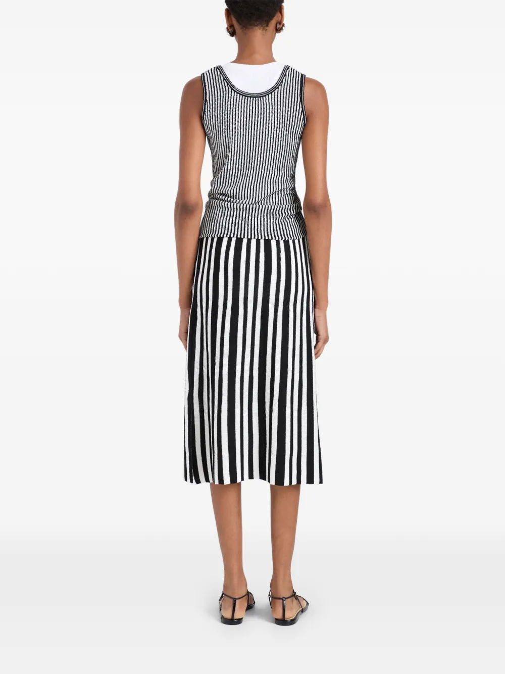 Proenza Schouler White Label Isley ribgebreide midi-rok Zwart