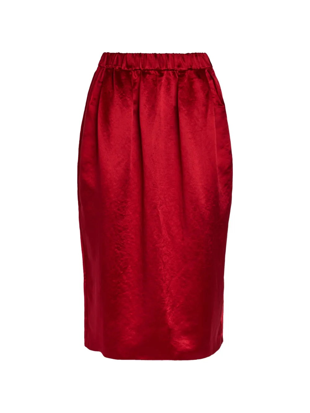 Maria McManus pleated elasticated-waist midi skirt - Rosso