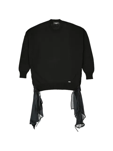 DSQUARED2 lace-up draped-insert sweater