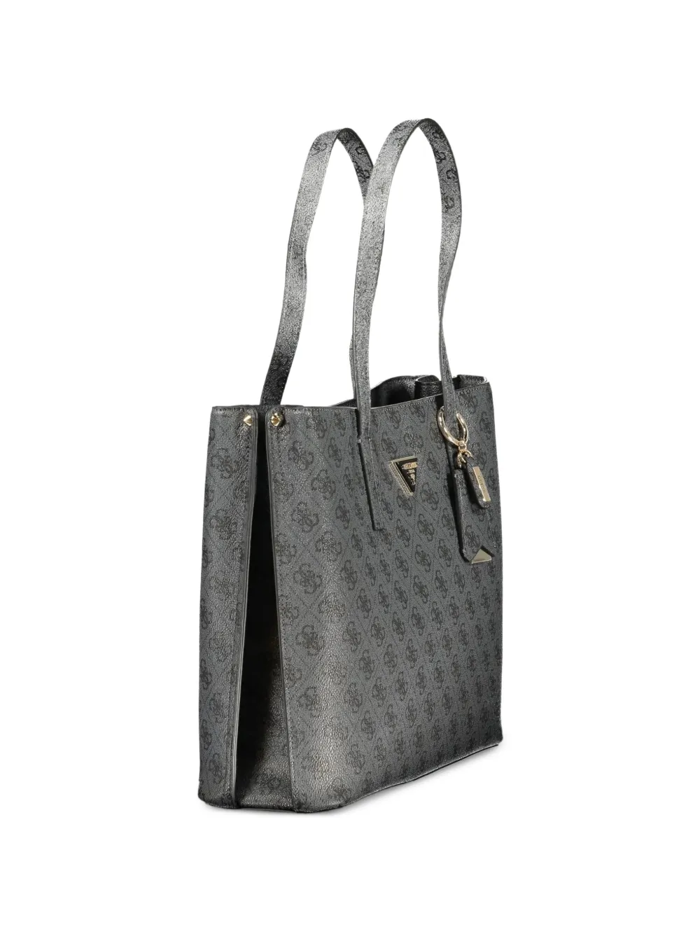 GUESS USA Shopper met monogram-patroon en logo-plakkaat Grijs