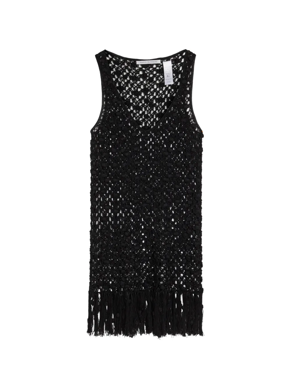 Maria McManus crochet-knit fringed tank top - Schwarz