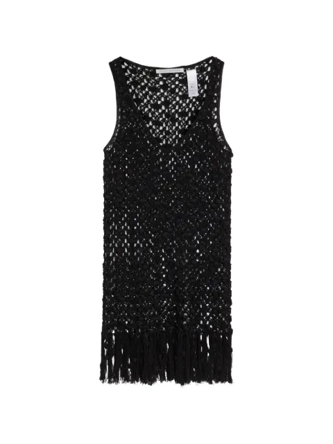 Maria McManus crochet-knit fringed tank top