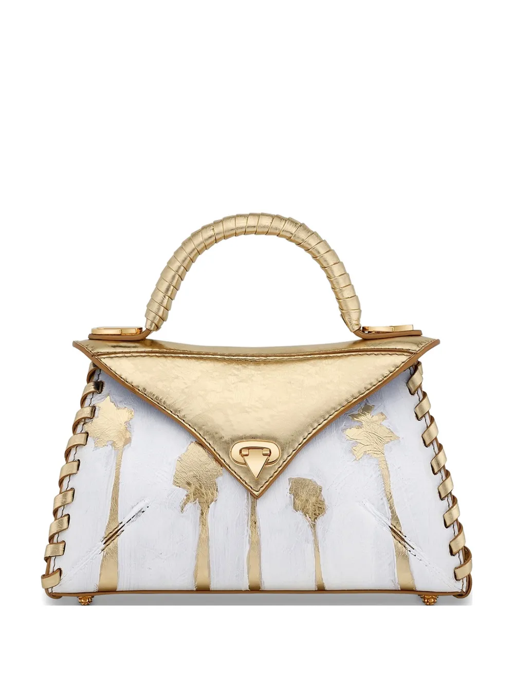 Tyler Ellis small Palm Trees hand-painted tote bag - Bianco