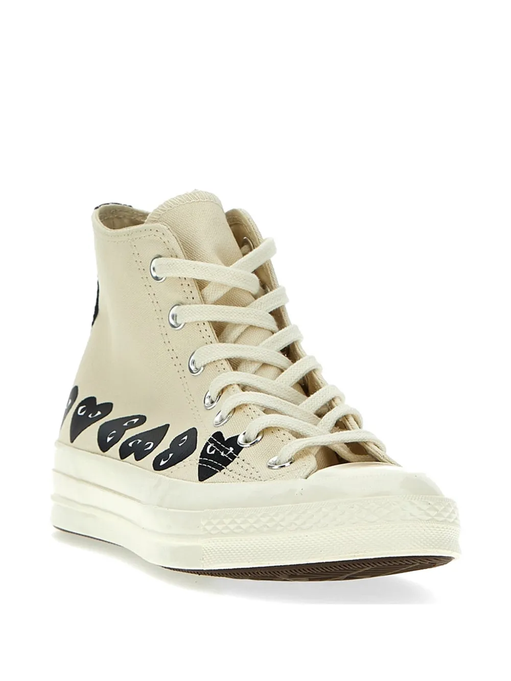 Comme Des Garçons X Converse Play heart-print sneakers Beige