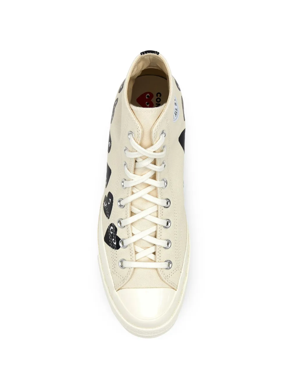 Comme Des Garçons X Converse Play heart-print sneakers Beige