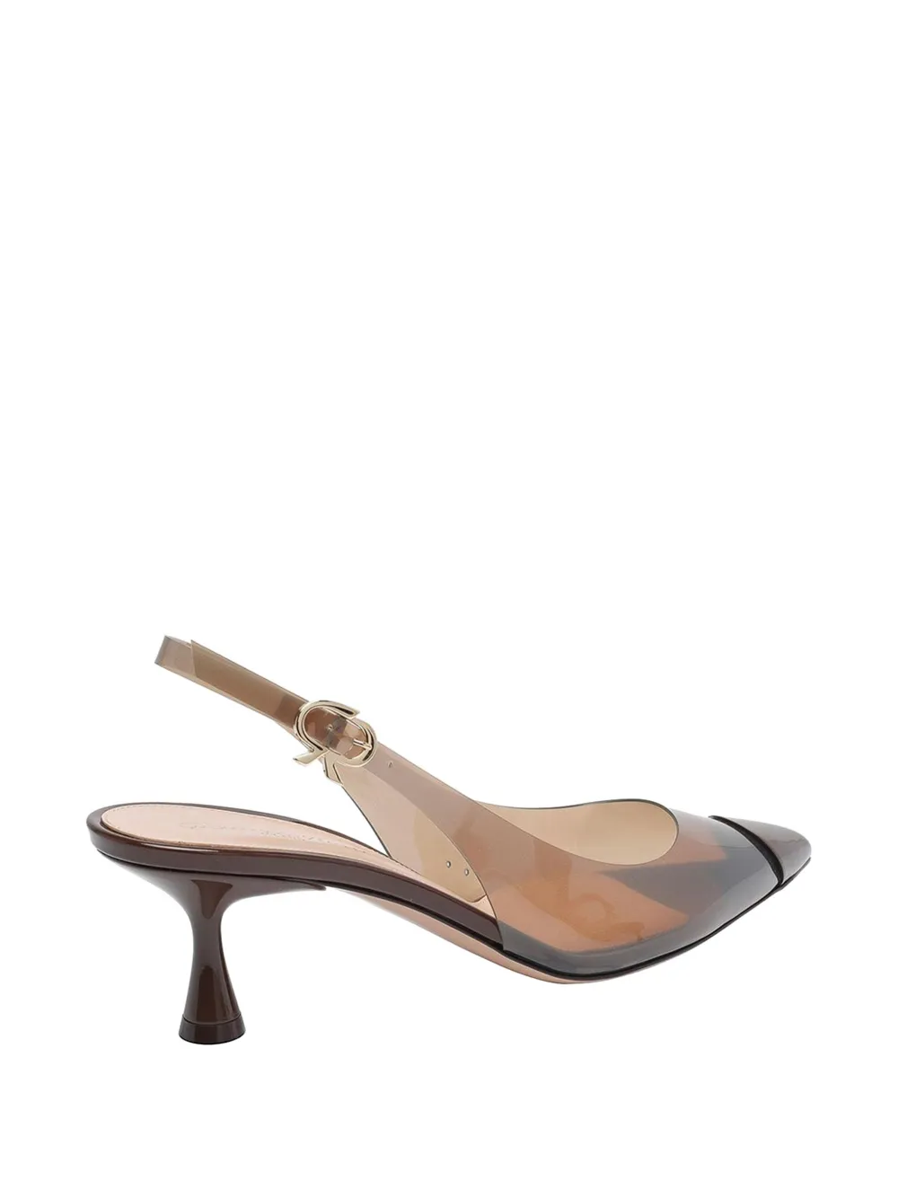 Gianvito Rossi patent-leather transparent-panel sandals Wit