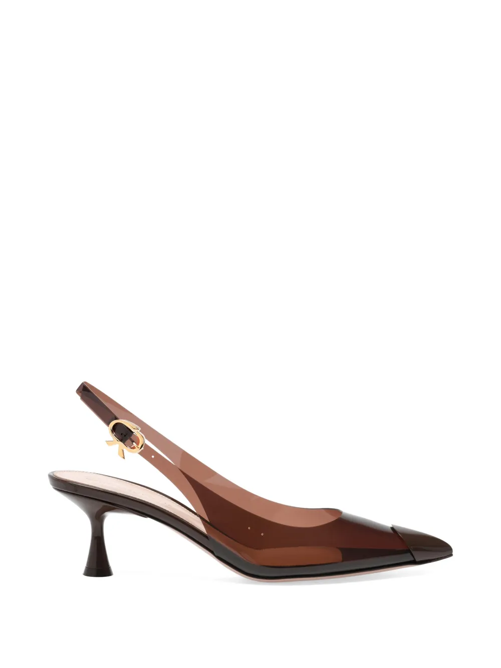 Gianvito Rossi patent-leather transparent-panel sandals - Bianco