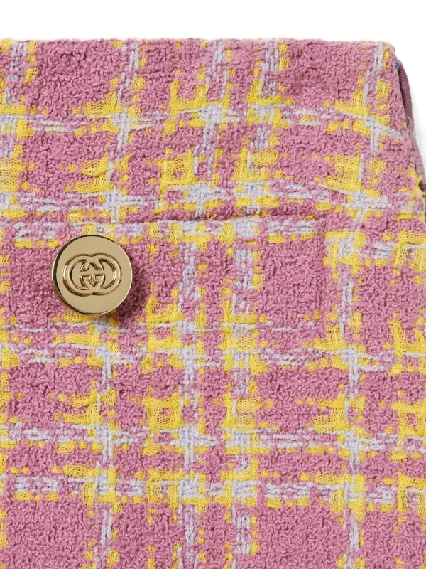 Gucci Wool Buckle Skirt | Pink | FARFETCH