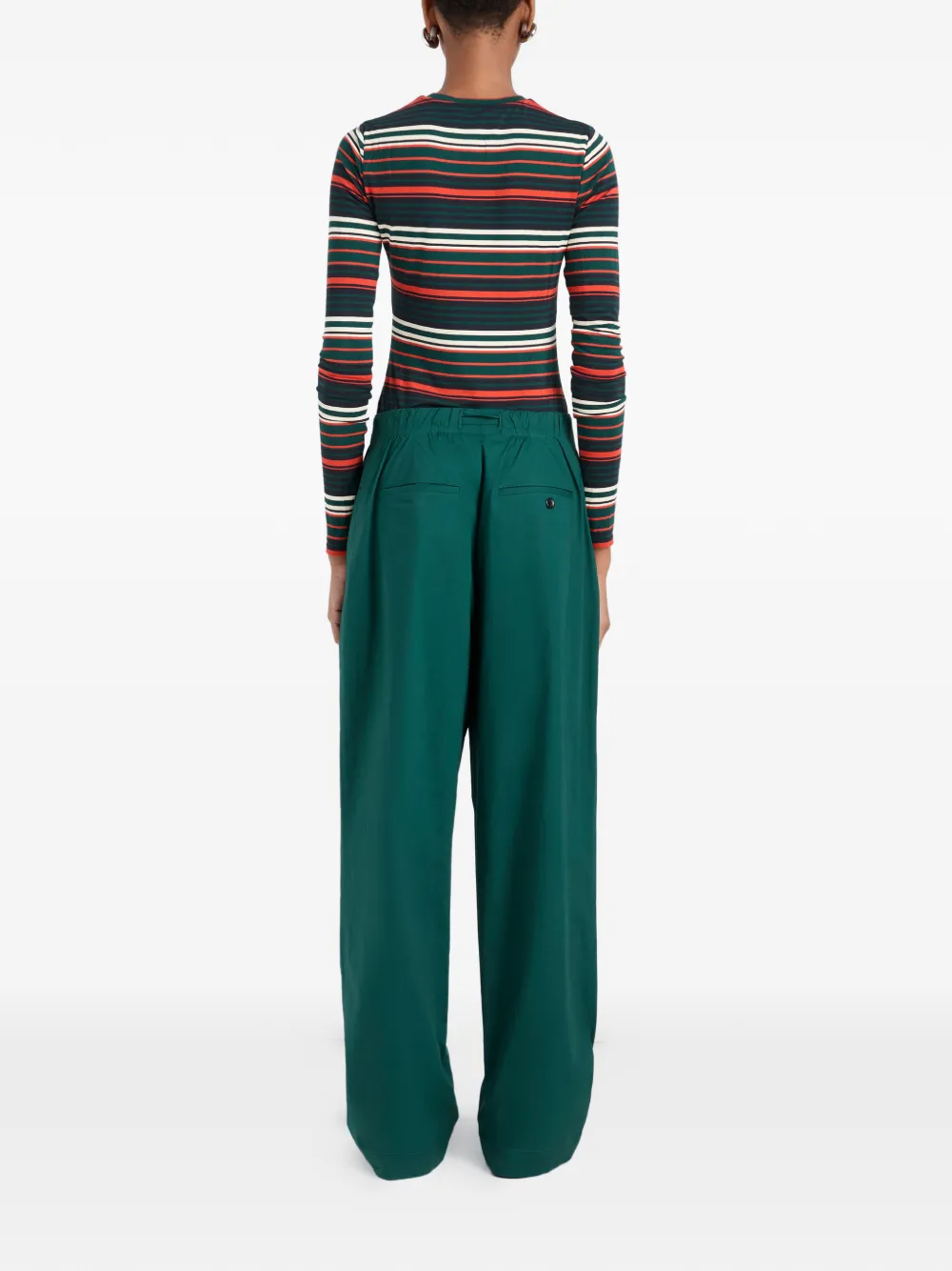 Proenza Schouler White Label Mae gestreept T-shirt Groen