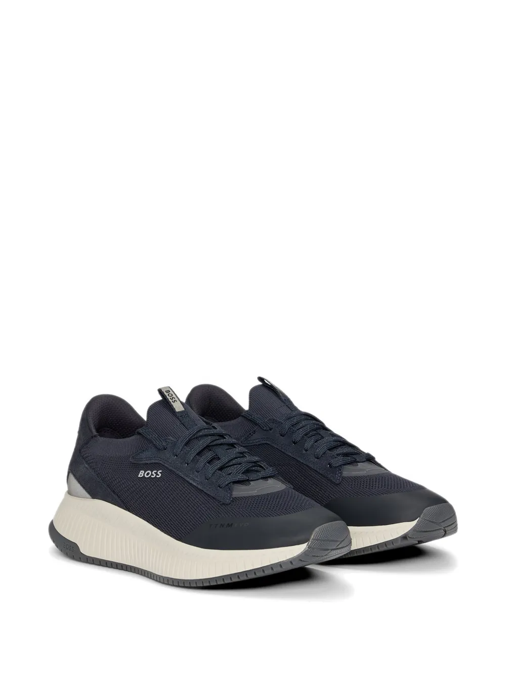 BOSS logo-print sneakers Blauw