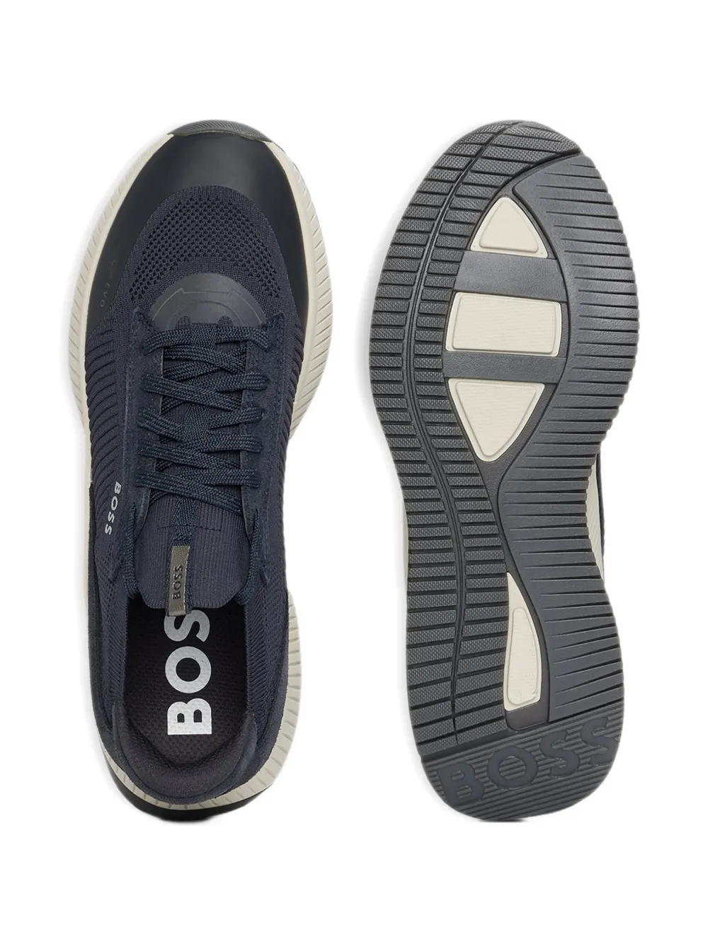 BOSS logo-print sneakers Blauw