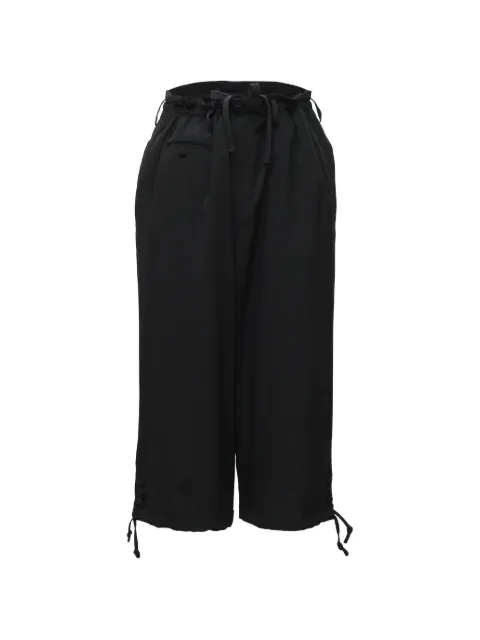 Yohji Yamamoto drawstring-fastening cropped trousers