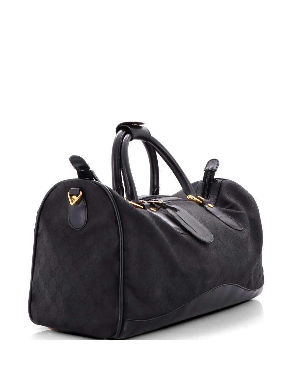 Gucci Pre-Owned Zip Duffle Bag Vintage Web Canvas XL travel bag - Nero