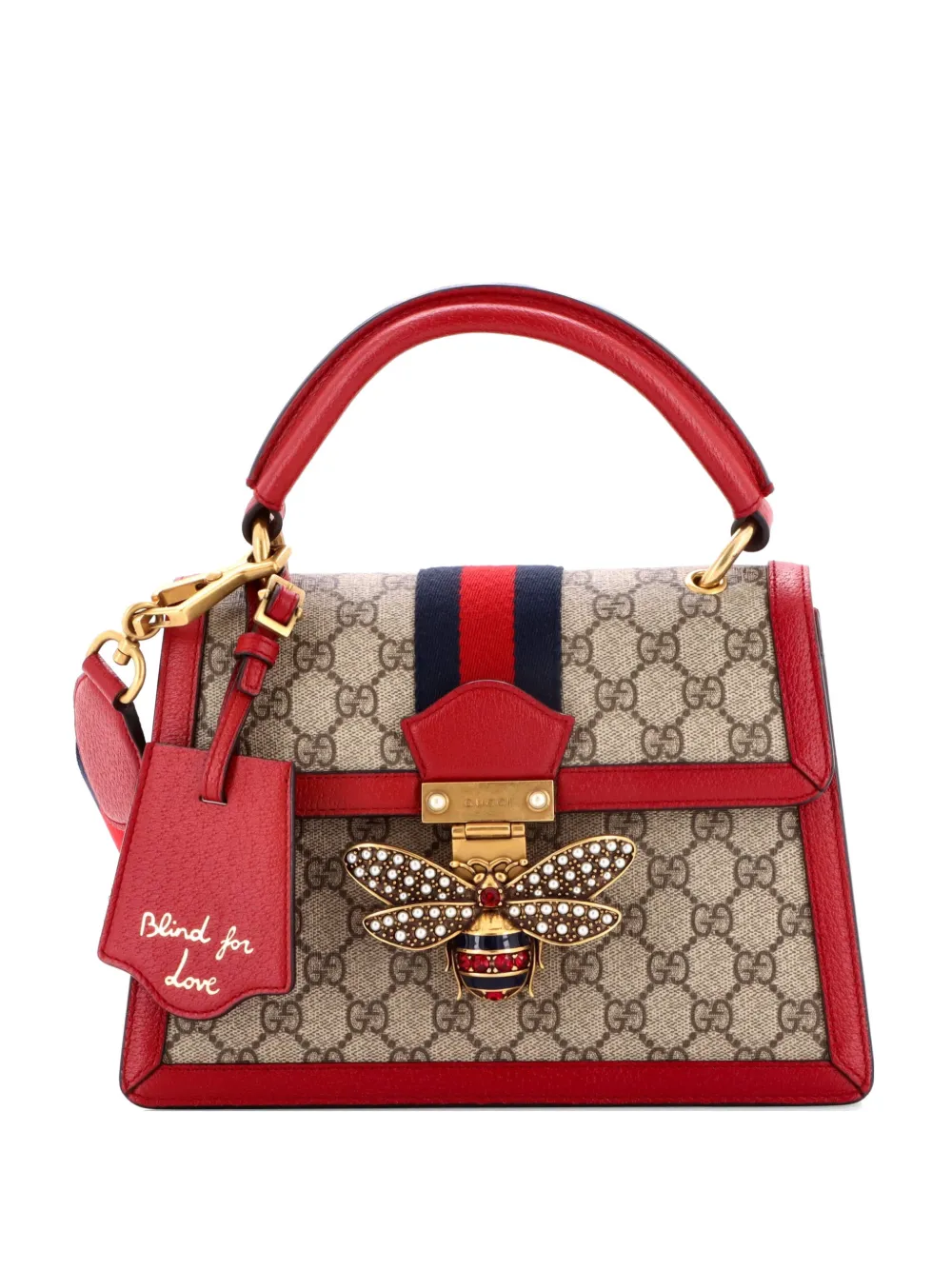 Gucci Pre-Owned Queen Margaret Top Handle Bag GG Coated Canvas with Leather Small satchel - Rosso