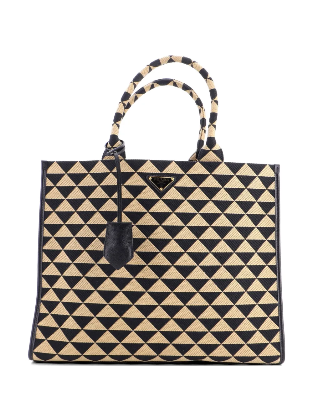 Prada Pre-Owned Symbole Shopper Jacquard Large tote bag - Nero