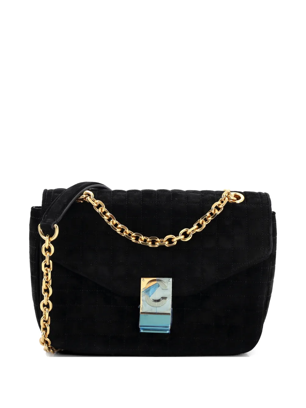 Celine Pre-Owned C Bag Quilted Suede Medium crossbody bag - Nero