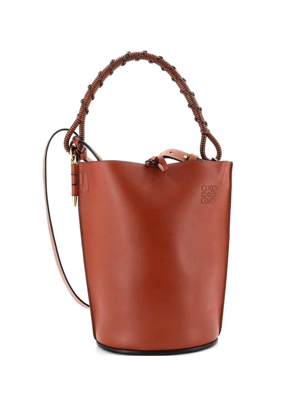 Loewe Pre-Owned Gate Top Handle Leather Medium bucket bag - Marrone