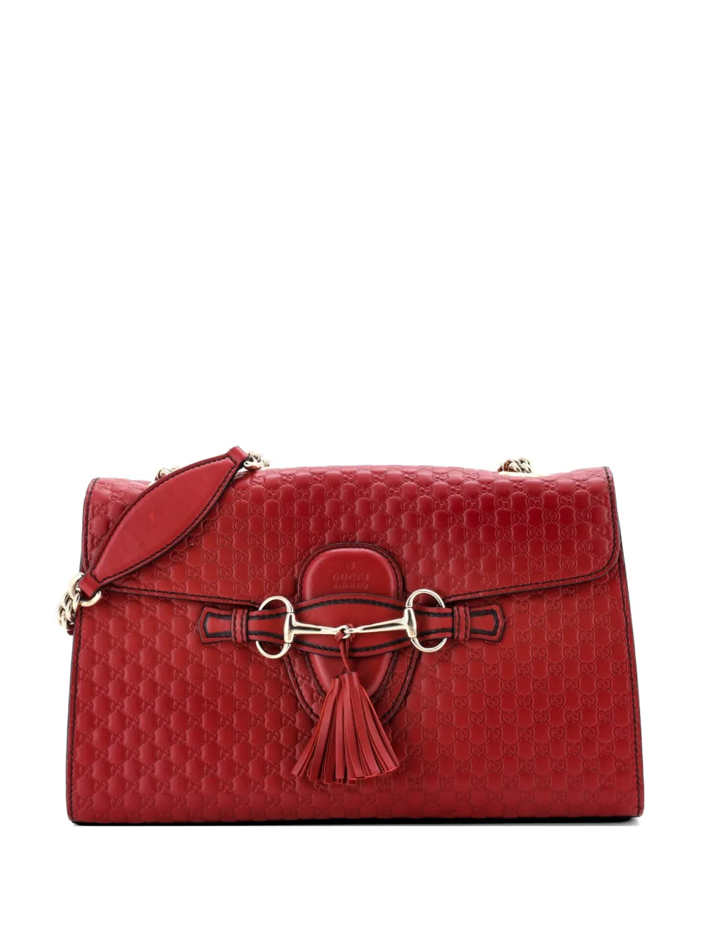 Gucci Pre-Owned Emily Chain Flap Bag Microguccissima Leather Medium shoulder bag - Rosso