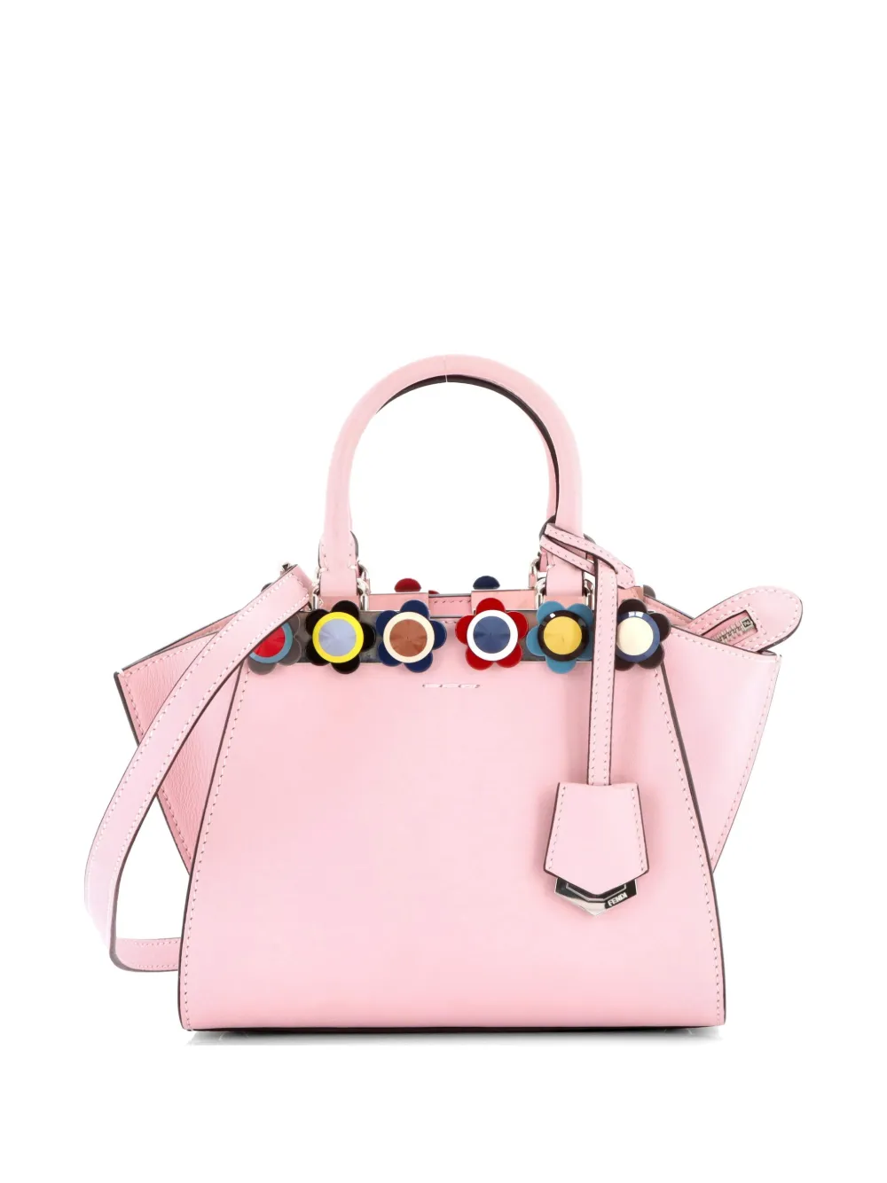 Fendi Pre-Owned Flowerland 3Jours Bag Embellished Leather Mini satchel - Rosa