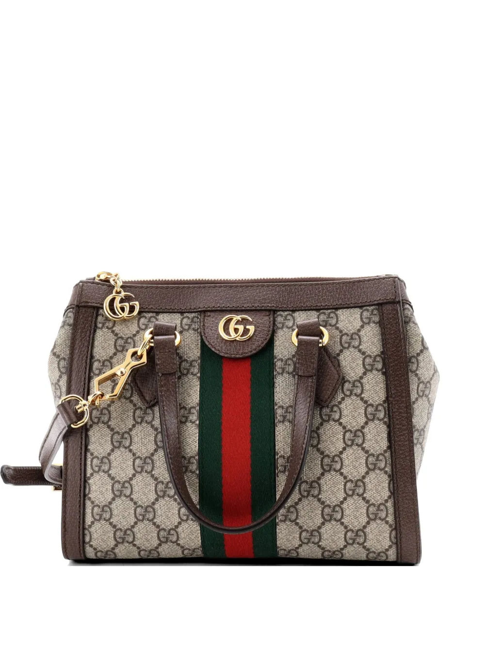Gucci Pre-Owned Kleine Ophidia Tote Bag mit beschichtetem GG-Canvas - Braun