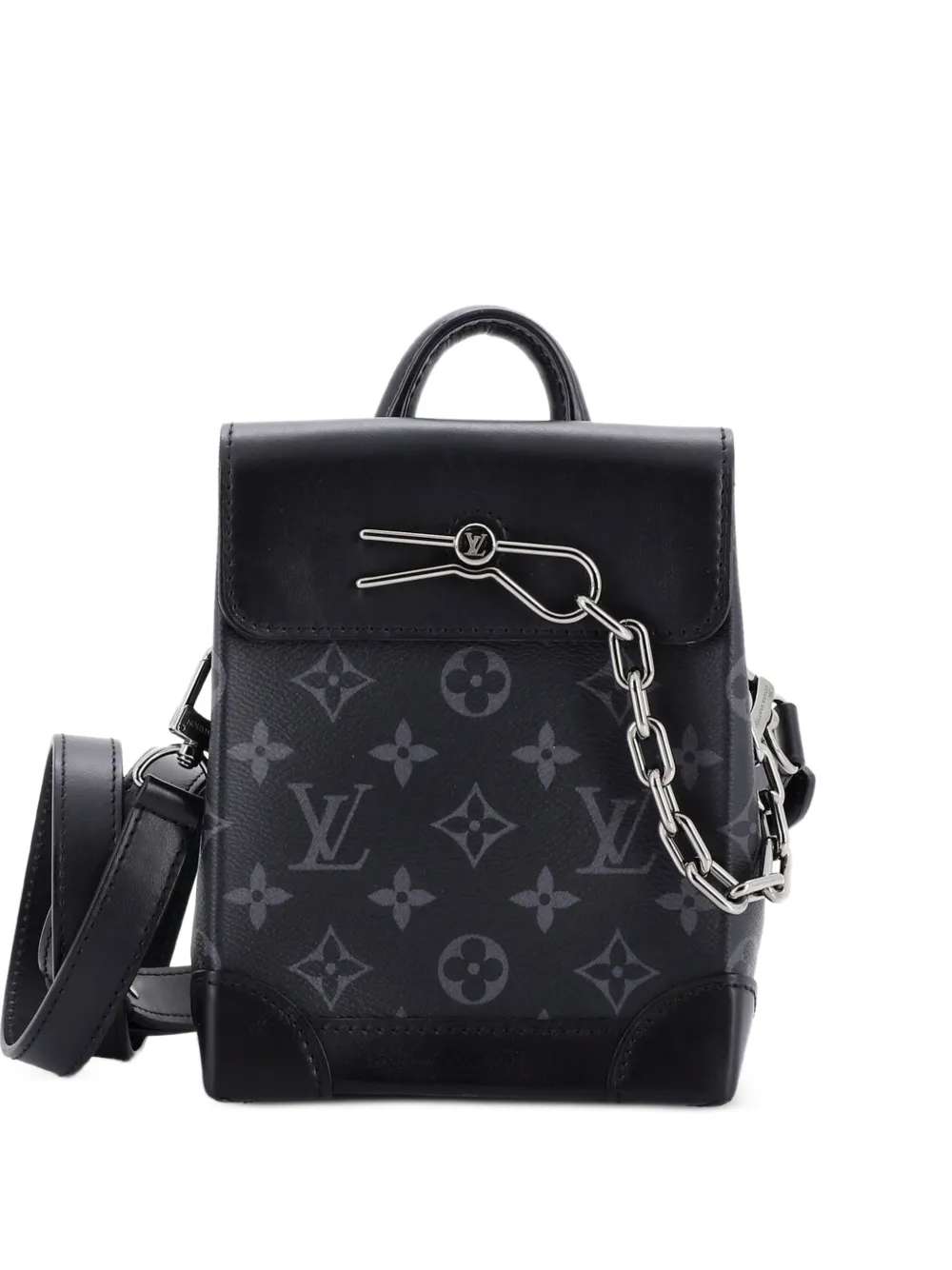 Louis Vuitton Pre-Owned Steamer Bag Monogram Eclipse Canvas Nano crossbody bag - Nero