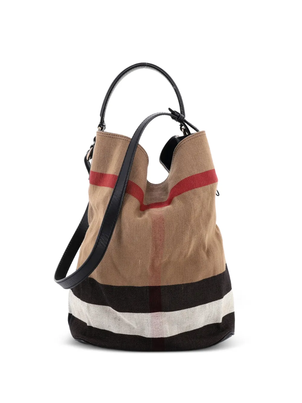 Burberry Pre-Owned Ashby Bag House Check Canvas Medium bucket bag - Marrone