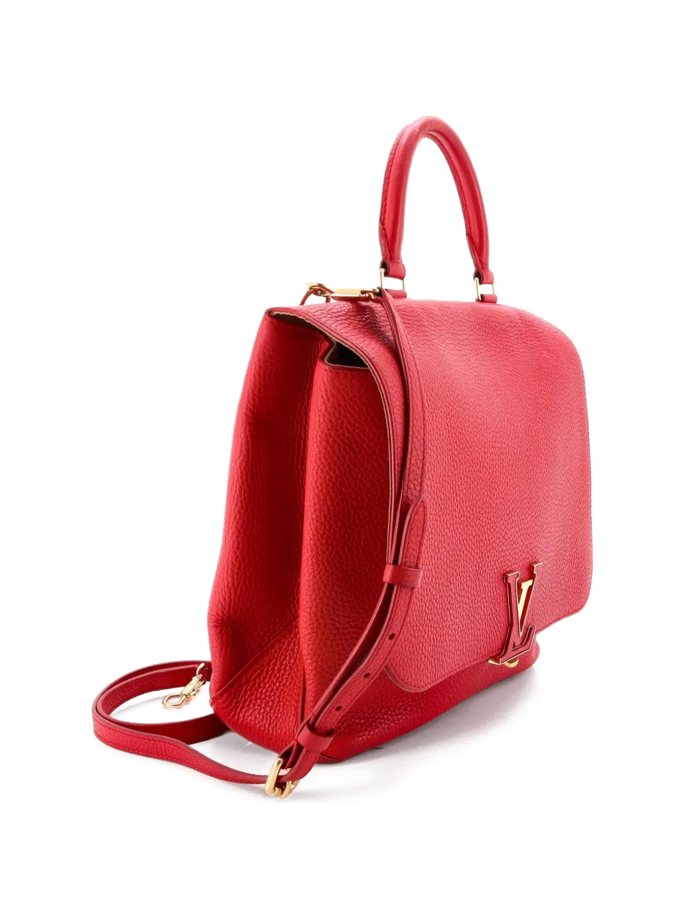Louis Vuitton Pre-owned Volta Handbag Leather Satchel in Red, view 3