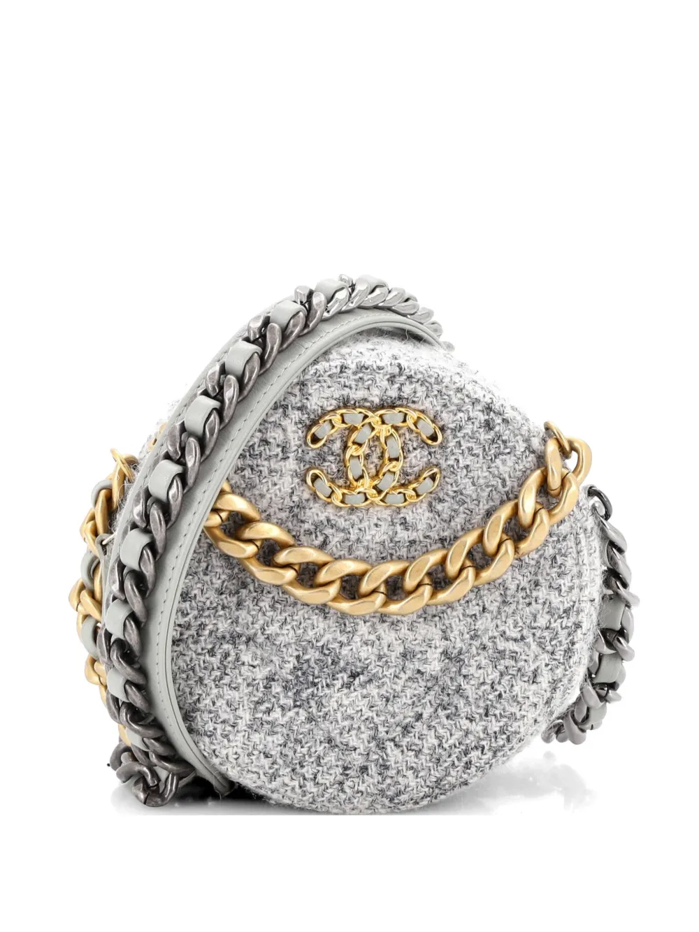 CHANEL Pre-Owned 19 gesteppte Clutch mit Kettenriemen - Grau