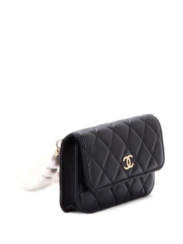 CHANEL Pre-Owned パール ストラップ クラッチ ウィズ チェーン 